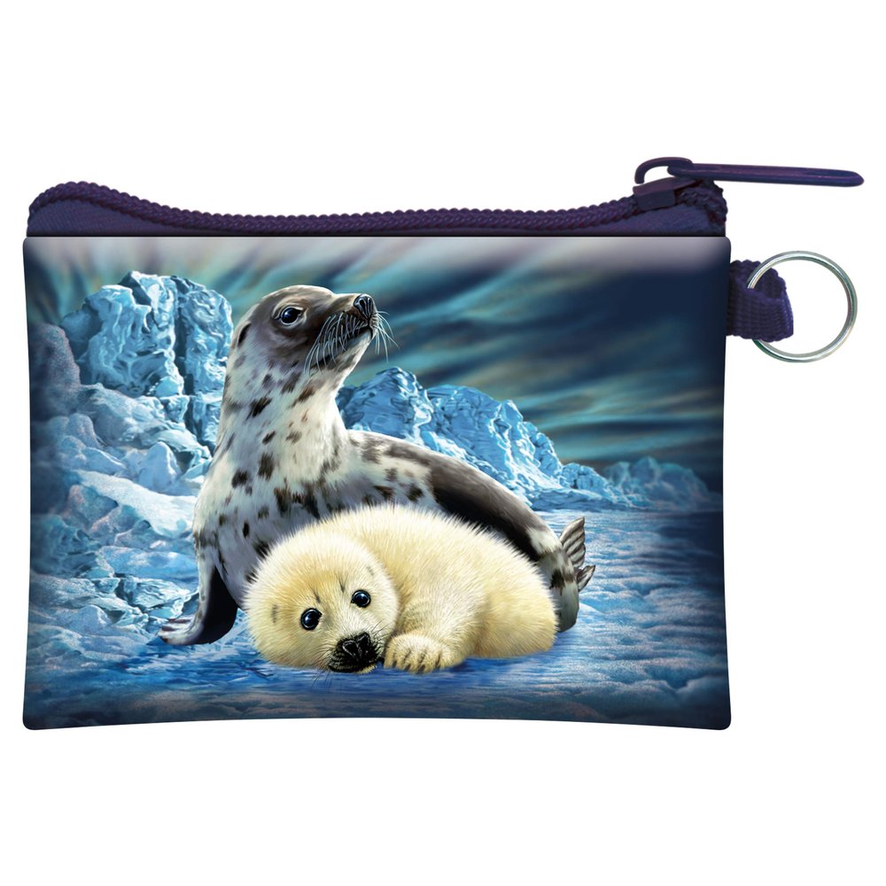 3D LiveLife Coin Purse - Harp Seals from Deluxebase. Lenticular 3D Ocean Purse. Cash, coin and card holder with secure zipper featuring artwork licensed from renowned Steven Michael Gardner
