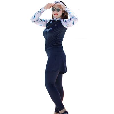 ZYCSKTL Womens surf Suit Womens Full Wetsuits Premium,Ladies Long-Sleeved Beach Sunscreen Wetsuit, Anti-Ultraviolet 5-Piece Swimsuit, Suitable for Various Water Sports (Color : Blue-XXL)