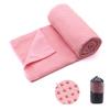 Eunzel Yoga Towel,Hot Yoga Mat Towel with Grip Dots Sweat Absorbent Non-Slip for Hot Yoga, Pilates and Workout 24" x72", Pink view 1