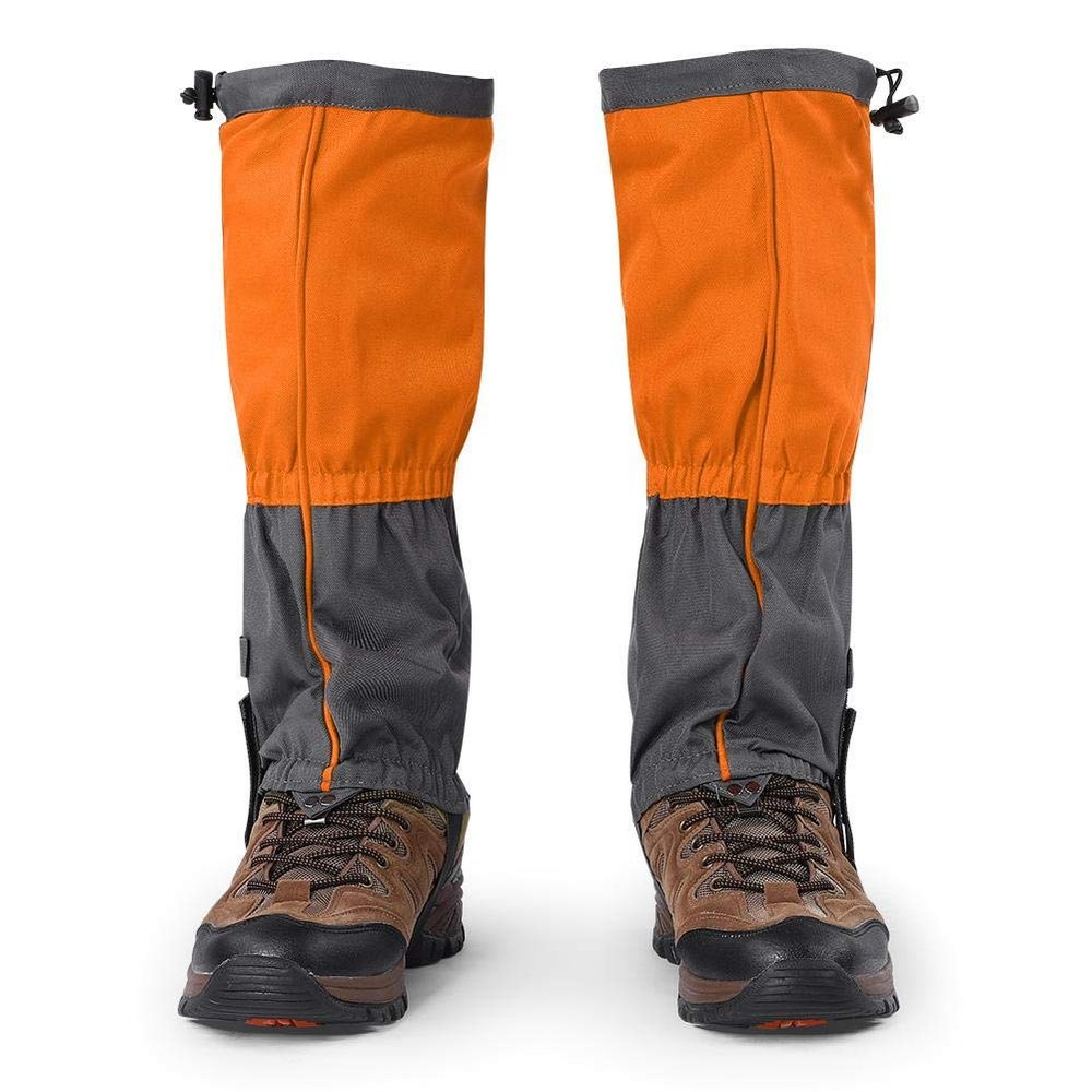 RiToEasysports Leg Gaiters Snow Boot Gaiters for Outdoor Backpacking Climbing Fishing Hunting(Orange) Ski