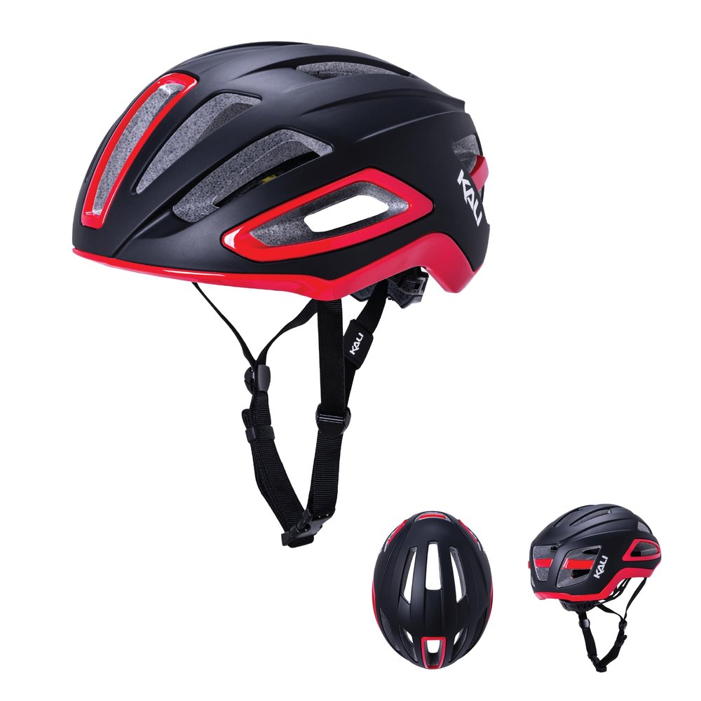 Kali Protectives Uno Helmet, Solid Matte Black/Red, S/M