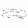 PalmBeach Platinum Plated Round Simulated Birthstone Cross Charm Personalized ID Bracelet, 6.5 inches plus 1 inch extension Month 11 view 1