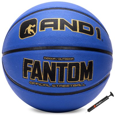 AND1 Fantom Rubber Basketball: Official Regulation Size 7 (29.5 inches) Rubber Basketball - Deep Channel Construction Streetball, Made for Indoor Outdoor Basketball Games,Navy