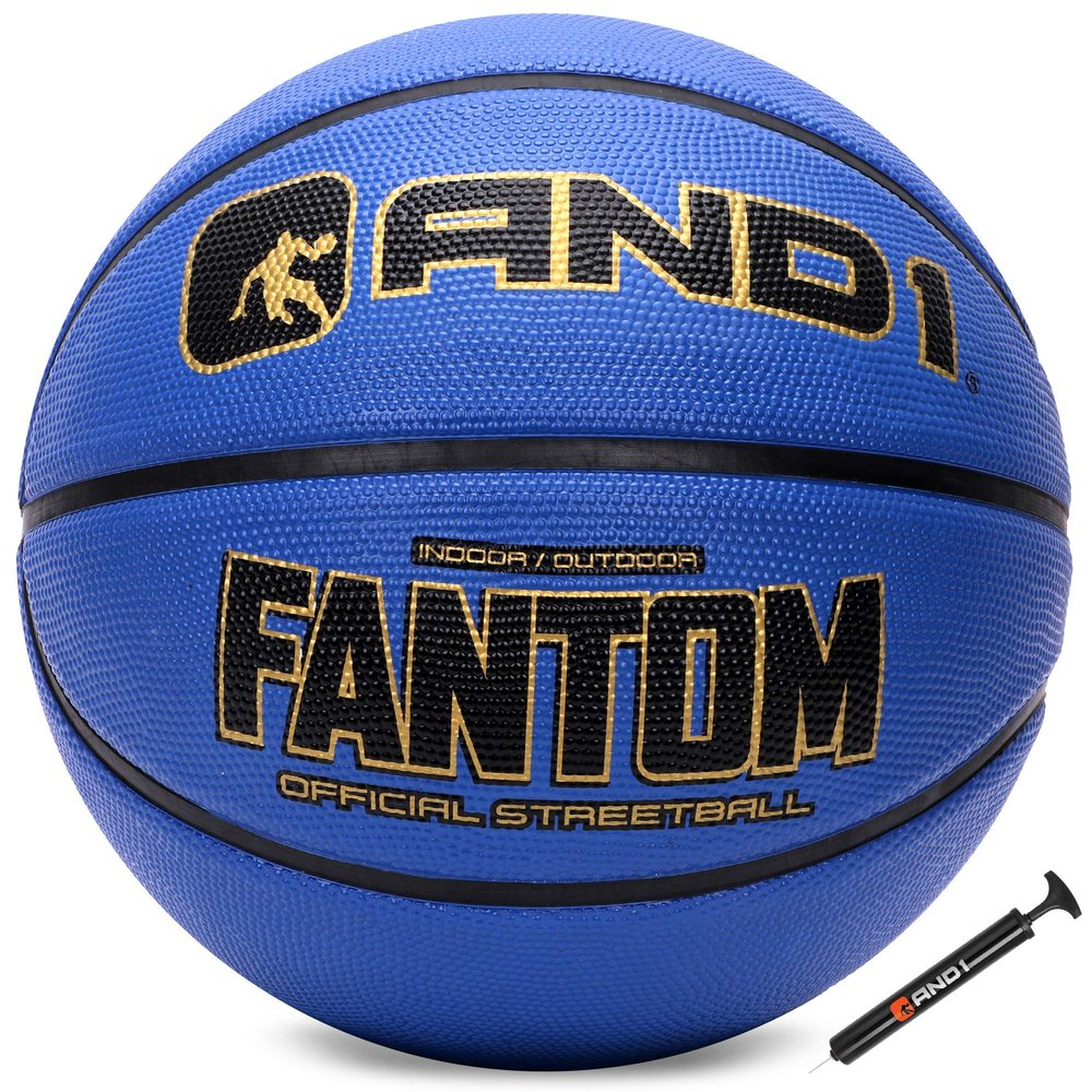 AND1 Fantom Rubber Basketball: Official Regulation Size 7 (29.5 inches) Rubber Basketball - Deep Channel Construction Streetball, Made for Indoor Outdoor Basketball Games,Navy