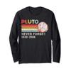 Never Forget Pluto Retro Space Science Graphic Vintage Gift Long Sleeve T-Shirt view 1