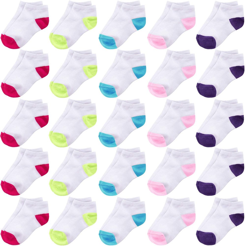 Duufin 25 Pairs Toddler Ankle Socks Low Cut Half Cushion Socks Low Rise Ankle Sock for Baby Boys Girls, 1-2T
