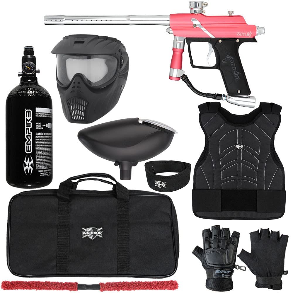 Action Village Azodin Blitz 4 Protector Paintball Gun Package Kit Level 1 (Dust Pink/Polished Silver, Small/Medium)