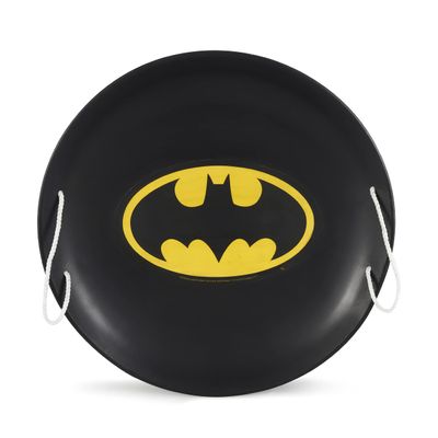 Slippery Racer ProDisc 26 Inch Heavy Duty Aluminum Iron Alloy Metal Kids Winter Saucer Snow Sled with Dual Riveted Soft Grip Rope Handles (Batman)