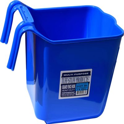 Tuff Stuff Square Fence Hook Bucket 14qt Blue