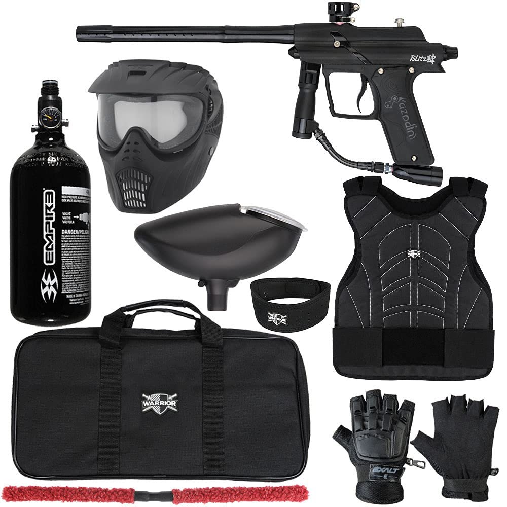 Action Village Azodin Blitz 4 Protector Paintball Gun Package Kit Level 1 (Dust Black/Polished Black, Large/X-Large)