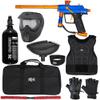 Action Village Azodin Blitz 4 Protector Paintball Gun Package Kit Level 1 (Dust Blue/Polished Orange, Small/Medium)