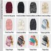 Womens Ponytail Beanie Hat with Button for Mask,Criss Cross Winter High Messy Bun Beanie Hat with Ponytail Hole view 4