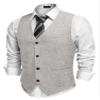 COOFANDY Men's Casual Business Vests Lightweight Waistcoat Slim Fit Suit Vest Light Grey Large view 1