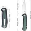 Eafengrow EF964 Pocket Folding Knife G10 Handle D2 Blade EDC Tactical Folder for Outdoor Camping Hiking (Green) view 2