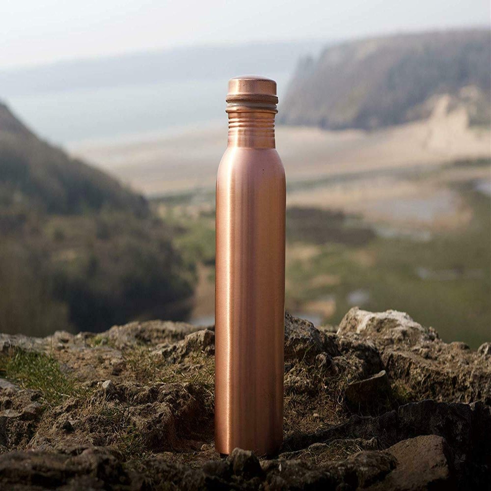 GDONLINE 100% Pure Copper Water Bottle Leak Proof Perfect Ayurvedic Health Benefits Vessel for Sports Fitness Yoga, Natural Health Copper Water Bottle 32 oz