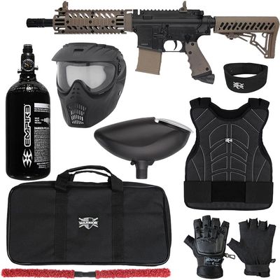 Action Village Tippmann TMC Protector Paintball Gun Package Kit Level 1 (Black/Tan, Small/Medium)