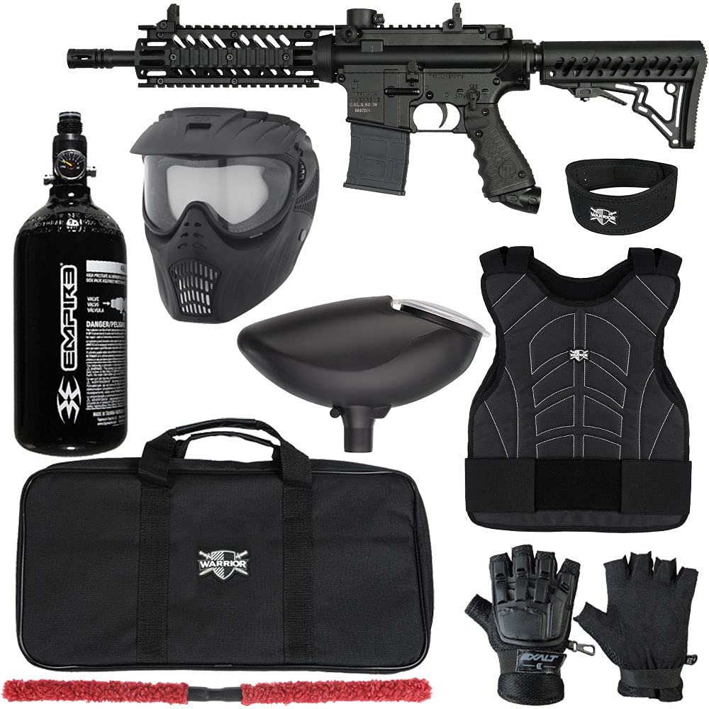 Action Village Tippmann TMC Protector Paintball Gun Package Kit Level 1 (Black/Black, Small/Medium)