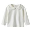 Toddler Kids Girls Boys Basic Peter Pan Collar Tee Shirt T-Shirts Tops Bottom Long Sleeve Solid Blouse Yellow view 3