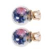 1pair Dried Flower Glass Earrings for Women Double-sided Spherical Ear Unique Ear Decor Present for view 1