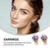 1pair Dried Flower Glass Earrings for Women Double-sided Spherical Ear Unique Ear Decor Present for view 3