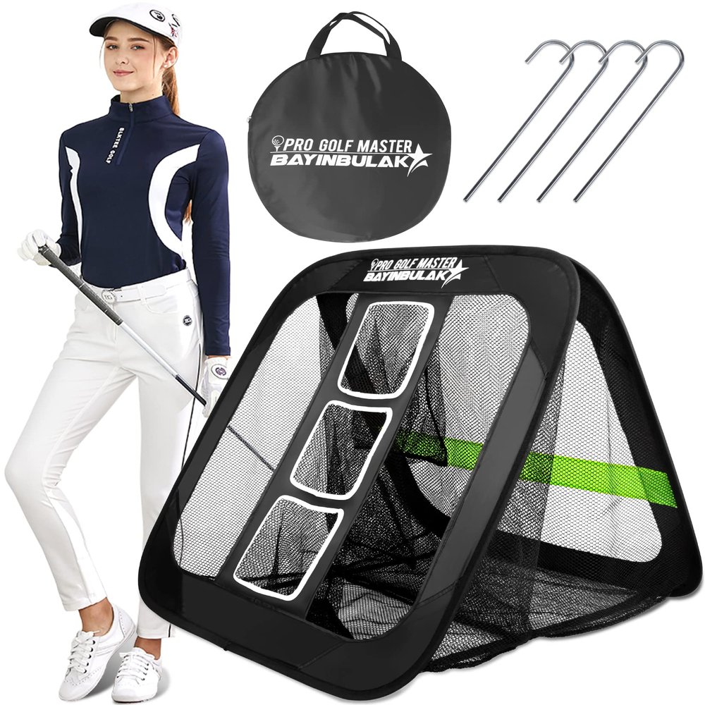 BAYINBULAK 2 in 1 Golf Chipping Practice Net Backyard Driving 2.5'2.5' Golf Accessories for Men Women Souvenirs, 1 Pack