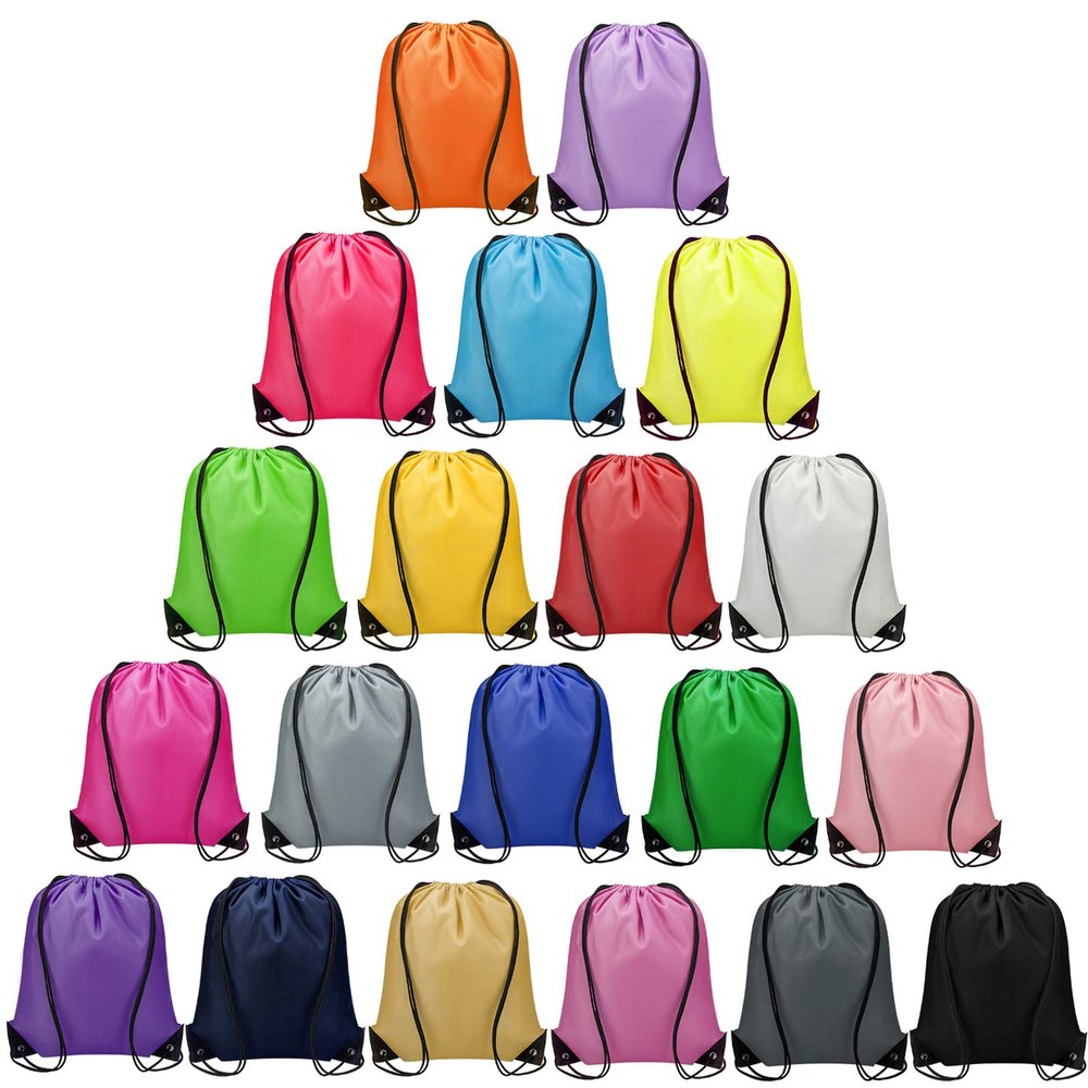 Vorspack 100 Pcs Drawstring Bags Bulk - Lightweight Drawstring Backpack, Cinch Bag for Party Sport Gym Trip Gift - 20 Colors