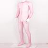 JanJean Mens Sheer Bodystocking with Sheath Long Sleeves Footed Bodysuit Tights Leggings Pantyhose Pink One Size view 4