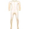 JanJean Mens Sheer Bodystocking with Sheath Long Sleeves Footed Bodysuit Tights Leggings Pantyhose Nude One Size view 1