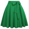 Ladies A-Line Street Skirts High Waist Vintage Midi Skirt Green Size M view 1