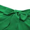 Ladies A-Line Street Skirts High Waist Vintage Midi Skirt Green Size M view 2