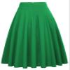 Ladies A-Line Street Skirts High Waist Vintage Midi Skirt Green Size M view 3