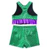 Oyolan 2PCS Girls Dancewear Glossy Mermaid Scales Printed Racer Back Top with Shorts Set Tracksuit Lake_Green 10 view 4