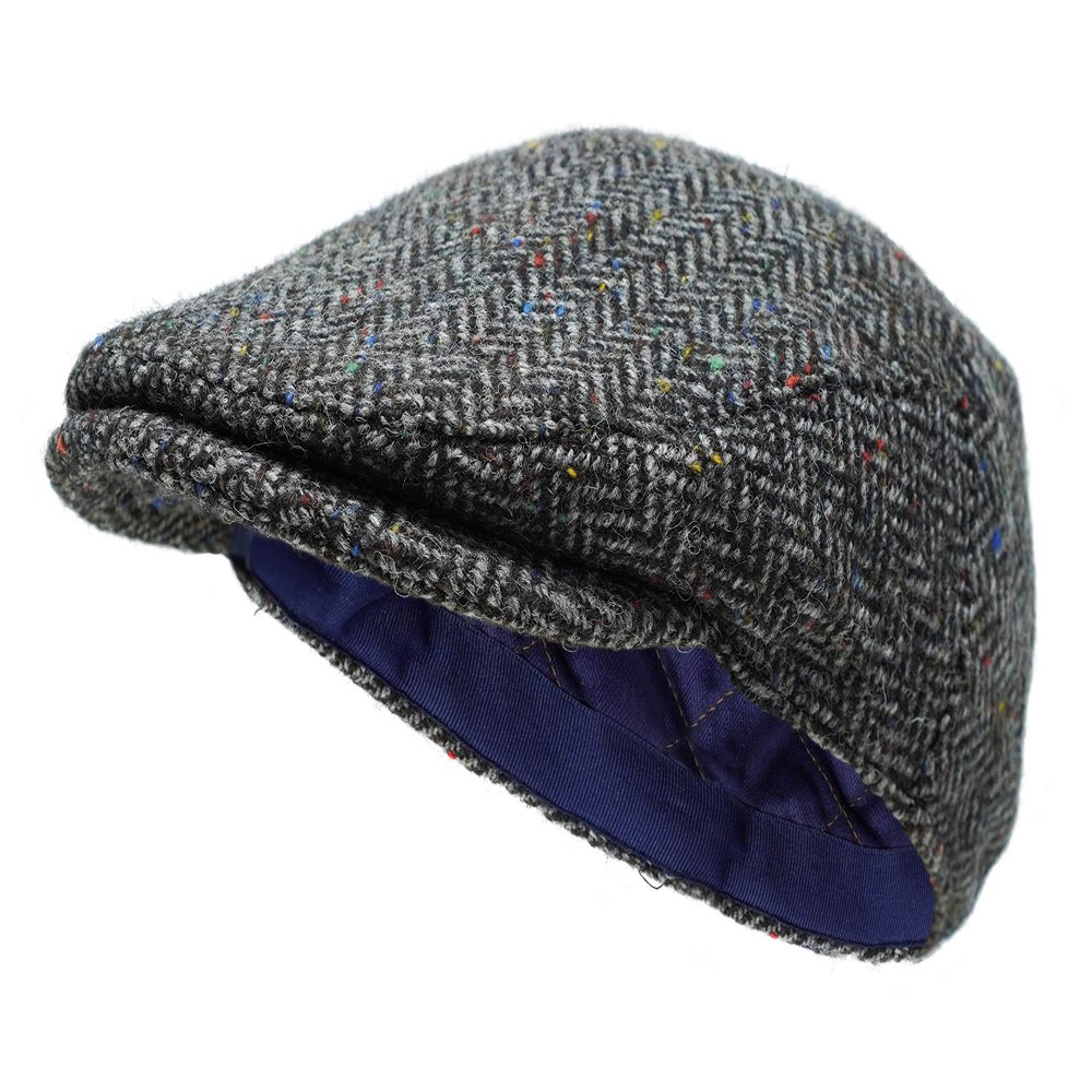 Borges & Scott The Galway - Irish Tweed Flat Cap - Pebble Herringbone - Large (59-63cm)