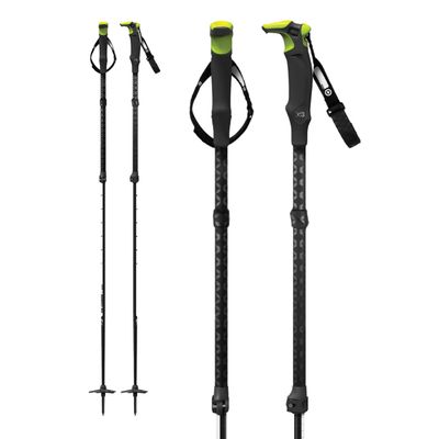 G3 GENUINE GUIDE GEAR VIA Carbon Fiber Backcountry Touring Ski Poles, Lightweight Ergonomic Adjustable Skiing Poles, All Snow Conditions, Foam Grips, Designed in BC, Canada, (Long)