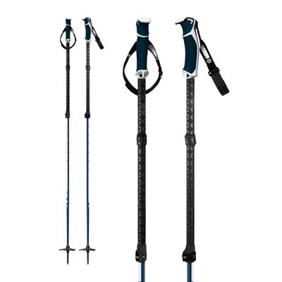 G3 Genuine Guide Gear VIA Aluminum Ski Poles, Tough Adjustable Two Piece ski Pole, Ergonomic Dual Density Grips, QuickFlick Utility tab, Removable Backcountry Strap, Pair (Long)