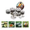 1set Outdoor Stainless Steel Dining Portable Camping Tableware for Hiking Picnics and Bbqs and Convenient Travel Utensils Storage Bag view 3