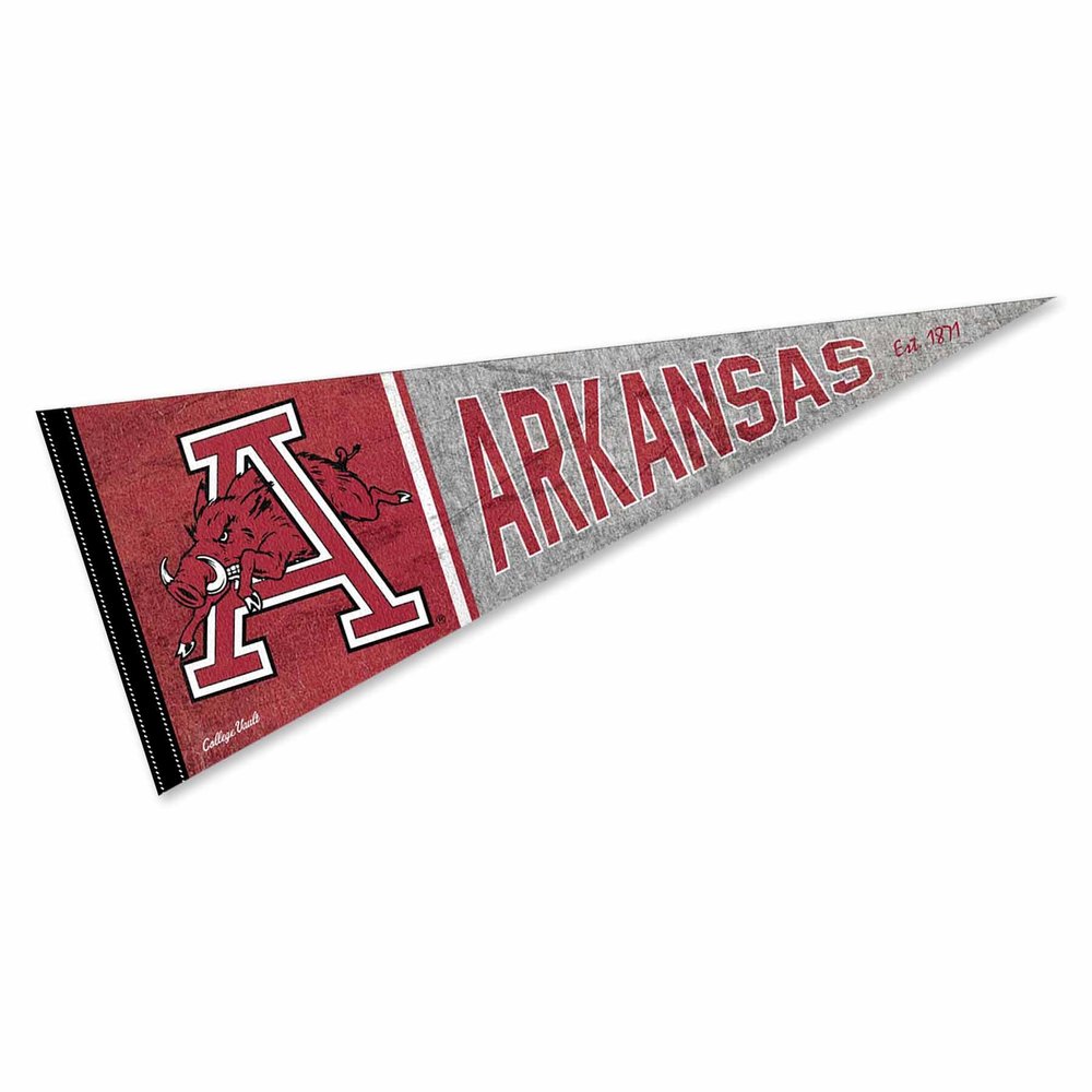 Arkansas Razorbacks Pennant Throwback Vintage Banner