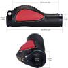 Bicycle Handlebar Grips High Grade Leather Bike Grips, Ergonomic Mountain Road Bike Handlebar Grips (Black+red) view 2