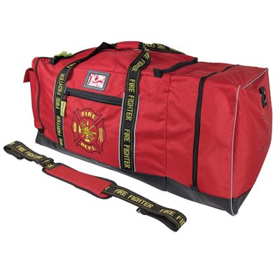 Kemp USA Firefighter Gear Bag Red Turnout Gear Duffle for Fire and Rescue