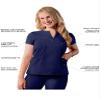 Adar Uniforms Addition Scrubs for Women - Notched V-Neck Top - A6002 (Navy - S) view 4