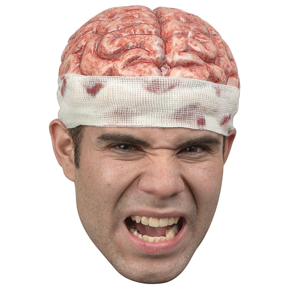 Ghoulish Productions Zombie Brain Cap Mask. 27315. One Size Latex Mask. Handmade in Mexico. Halloween Costume Headwear