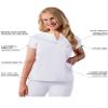 Adar Addition Scrubs for Women - Notched V-Neck Scrub Top - A6002 - White - XS view 4
