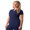 Adar Uniforms Addition Scrubs for Women - Notched V-Neck Top - A6002 (Navy - XS) view 1