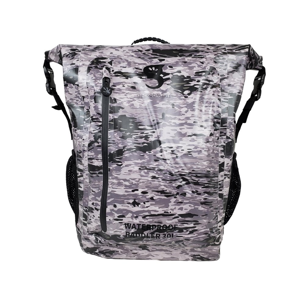 geckobrands Paddler 30L Waterproof Backpack Durable PVC Tarpaulin Bag for Extreme Conditions