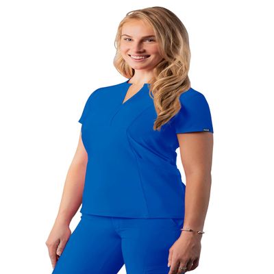 Adar Addition Scrubs for Women - Notched V-Neck Scrub Top - A6002 - Royal Blue - XL