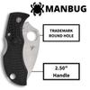 Spyderco Manbug Wharncliffe Folding Pocket Knife with 1.9" VG-10 Steel Blade and FRN Handle - EDC Knife for Men and Women, Perfect for Hunting, Tactical, Camping, Survival, Hiking - PlainEdge - MBKWP view 4
