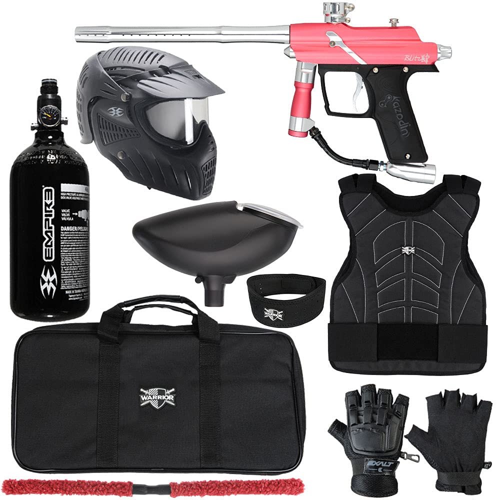 Action Village Azodin Blitz 4 Protector Paintball Gun Package Kit Level 2 (Dust Pink/Polished Silver, Small/Medium)