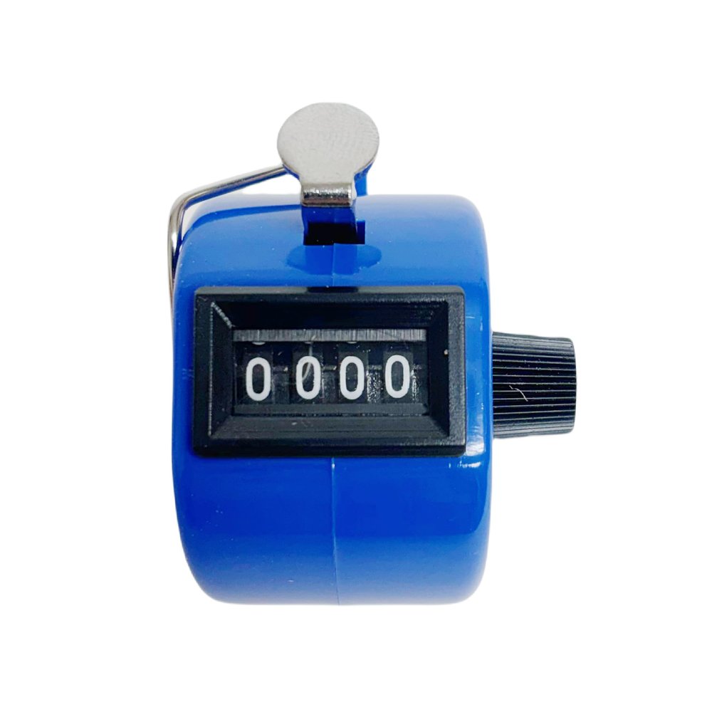 White Deer Hand Tally Counter 4 Digit Number Dual Clicker Golf Handy Convenient (Blue)