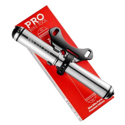 PRO Bike Tool Mini Bike Pump Premium Edition - Fits Presta and Schrader valves - High Pressure PSI - Bicycle Tyre Pump for Road and Mountain Bikes