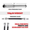 PRO Bike Tool Mini Bike Pump Premium Edition - Fits Presta and Schrader valves - High Pressure PSI - Bicycle Tyre Pump for Road and Mountain Bikes view 3